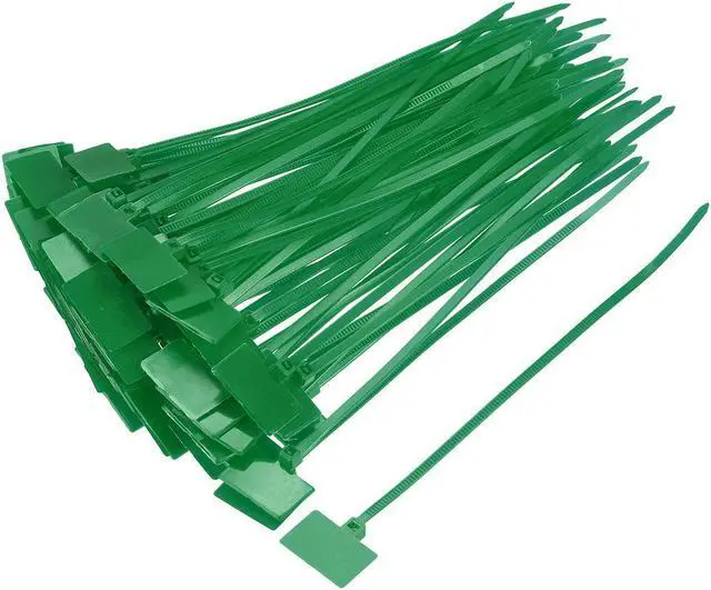 Main image of Cable Zip Ties 6 Inch Label Tag Mark Self-Locking Nylon Wire Strap Green 80pcs
