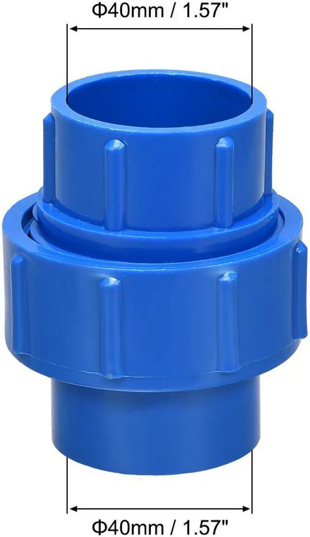 Alt view image 2 of 3 - 40mm X 40mm Pipe Fitting Union Solvent Socket Quick Connector Blue