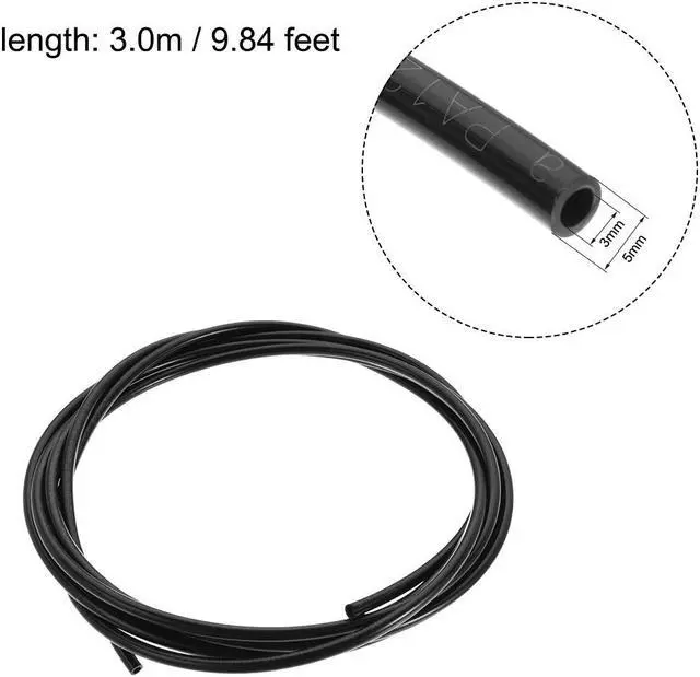 Alt view image 2 of 4 - Nylon Line Hose Tube, 3mm(0.11") ID x 5mm(0.19") OD 3 M PA6 Nylon Tube Pneumatic Air Brake Tubing for Fluid Transfer Black