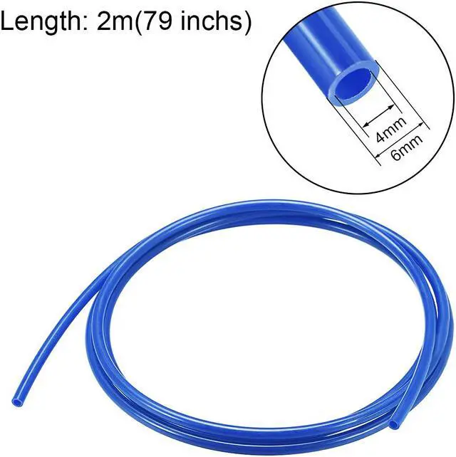Alt view image 2 of 3 - Nylon Line Hose Tube, 4mm(0.15") ID x 6mm(0.23") OD 2m PA12 Nylon Tube for Air Line Brake Fluid Transfer Blue