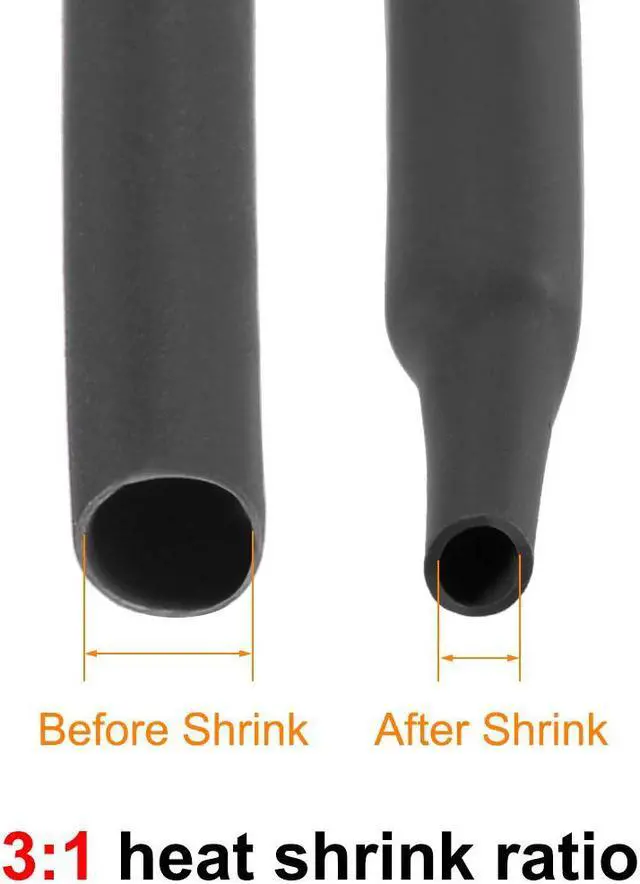 Alt view image 5 of 6 - Heat Shink Tubing, 1"(25mm) Dia 42mm Flat Width 3:1 Ratio Shrinkable Tube Cable Sleeve 1m - Black