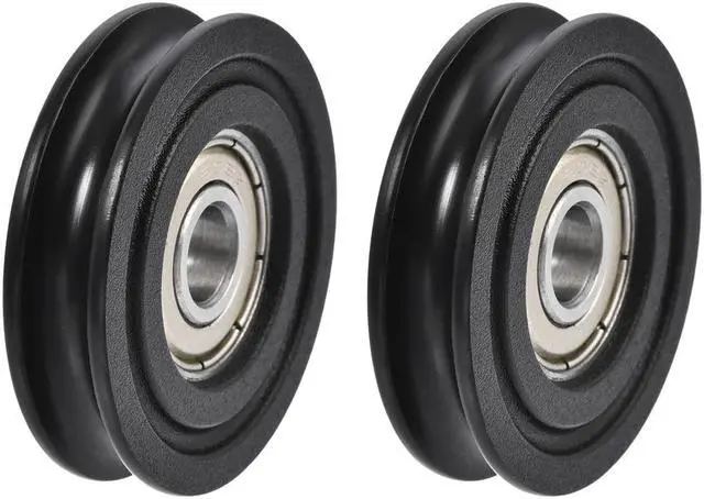 Main image of U608ZZ U Groove Guide Pulley Rail Ball Bearings 8x40x10mm Double Metal Shielded (GCr15) Chrome Steel Bearings Roller Guide Wheel Black 2pcs