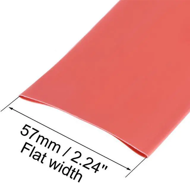 Alt view image 3 of 6 - Heat Shink Tubing, 1-3/8"(35mm) Dia 57mm Flat Width 2:1 Ratio Shrinkable Tube Cable Sleeve 1m - Red