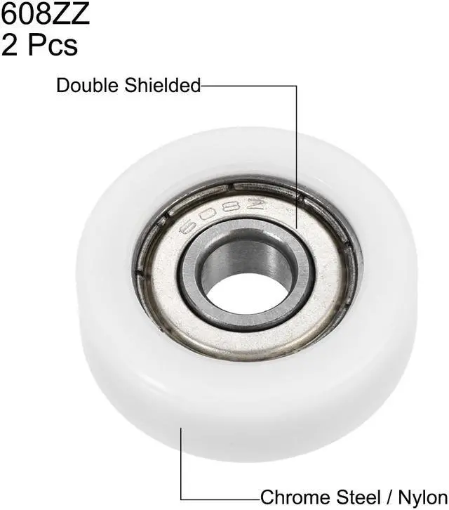 Alt view image 2 of 4 - 608ZZ Ball Bearing Guide Pulley Roller Round Wheel 8x30x10mm Double Metal Shielded (GCr15) Chrome Steel Bearings 2pcs