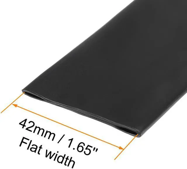 Alt view image 3 of 6 - Heat Shink Tubing, 1"(25mm) Dia 42mm Flat Width 3:1 Ratio Shrinkable Tube Cable Sleeve 1m - Black