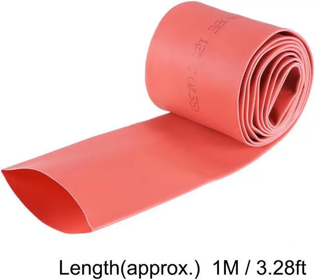 Alt view image 4 of 6 - Heat Shink Tubing, 1-3/8"(35mm) Dia 57mm Flat Width 2:1 Ratio Shrinkable Tube Cable Sleeve 1m - Red