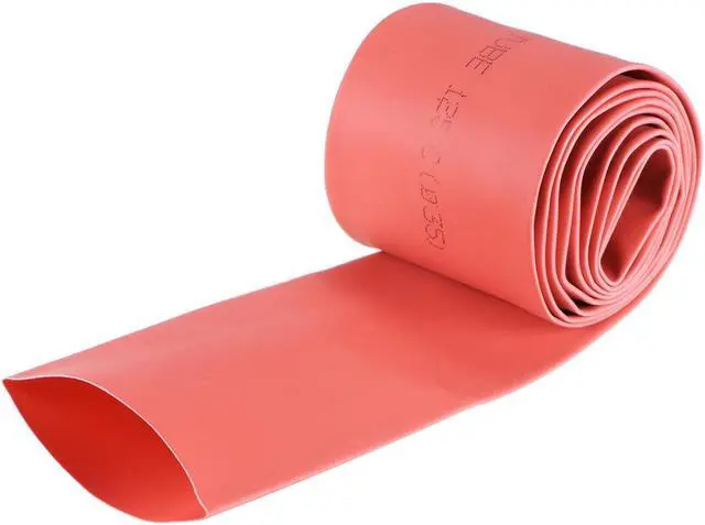 Main image of Heat Shink Tubing, 1-3/8"(35mm) Dia 57mm Flat Width 2:1 Ratio Shrinkable Tube Cable Sleeve 1m - Red
