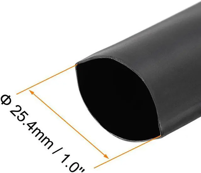 Alt view image 2 of 6 - Heat Shink Tubing, 1"(25mm) Dia 42mm Flat Width 3:1 Ratio Shrinkable Tube Cable Sleeve 1m - Black