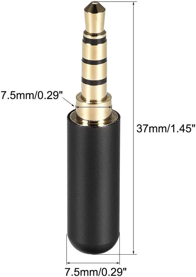 Alt view image 2 of 3 - Headphone Plug Jack Stereo 3.5mm Male Audio Cable Repair DIY Earphone Headset Soldering Replacement Tool Copper Black 2pcs