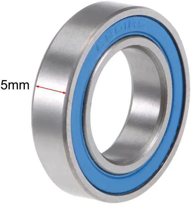 Alt view image 3 of 4 - 6801-2RS Deep Groove Ball Bearings 12mm x 21mm x 5mm Double Sealed Chrome Steel Blue Cover P6(ABEC3) 10pcs