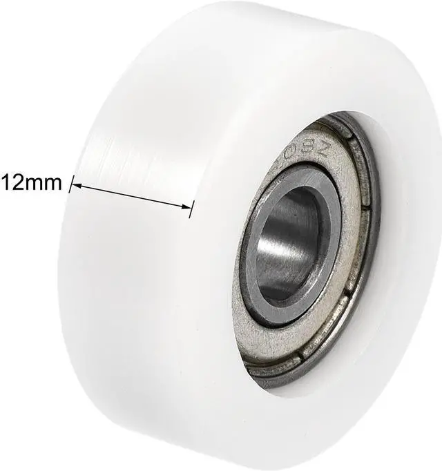 Alt view image 7 of 7 - 608ZZ Ball Bearing Guide Pulley Roller Round Wheel 8x32x12mm Double Metal Shielded (GCr15) Chrome Steel Bearings 4pcs