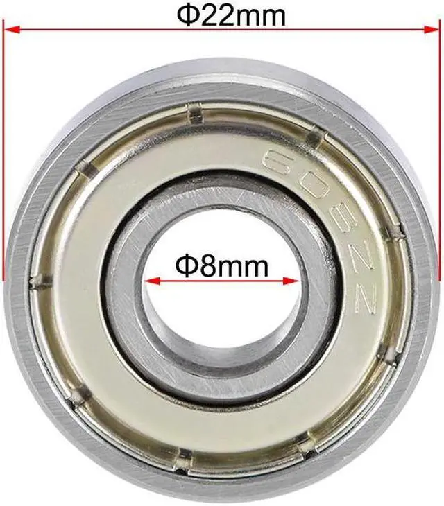 Alt view image 4 of 4 - 608ZZ Deep Groove Ball Bearings 8mm x 22mm x 7mm Double Shielded Chrome Steel P4(ABEC7) 10pcs