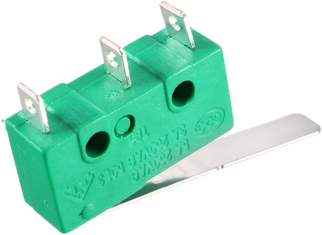 Alt view image 3 of 4 - 5PCS KW4-3Z-3 5A125/250VAC Micro Limit Switch SPDT NO NC 3 Terminals Momentary Long Hinge Lever Green