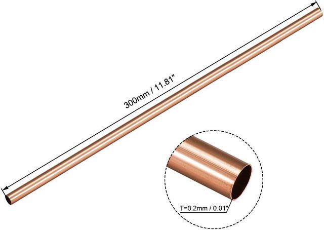 Alt view image 2 of 5 - Copper Tube, 2mm 3mm 4mm 5mm 6mm 7mm OD x 0.2mm Wall Thickness 300mm Length Seamless Round Pipe Tubing, Pack of 6
