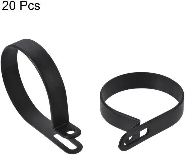 Alt view image 2 of 5 - Cable Clips Wire Holder R Type Clamp Fastener 50mm for Home Office Cords Management Black 20Pcs