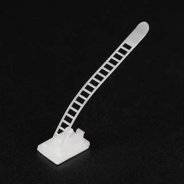 Alt view image 4 of 5 - Adjustable Self Adhesive Cable Clips Wire Organizer W Optional Screw Mount for Electric Wiring Fasten Cable Tie 91x8mm White 25pcs