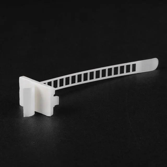 Alt view image 3 of 5 - Adjustable Self Adhesive Cable Clips Wire Organizer W Optional Screw Mount for Electric Wiring Fasten Cable Tie 91x8mm White 25pcs