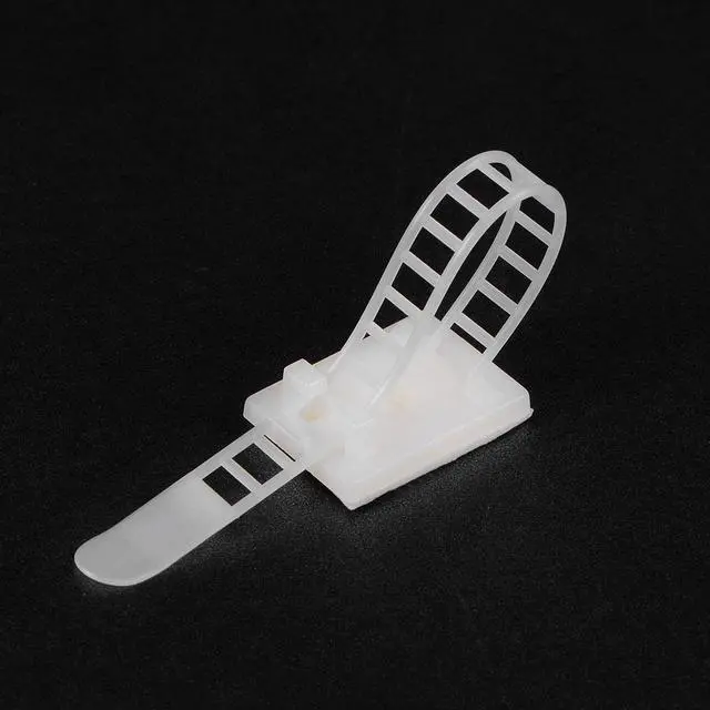 Alt view image 5 of 5 - Adjustable Self Adhesive Cable Clips Wire Organizer W Optional Screw Mount for Electric Wiring Fasten Cable Tie 91x8mm White 25pcs