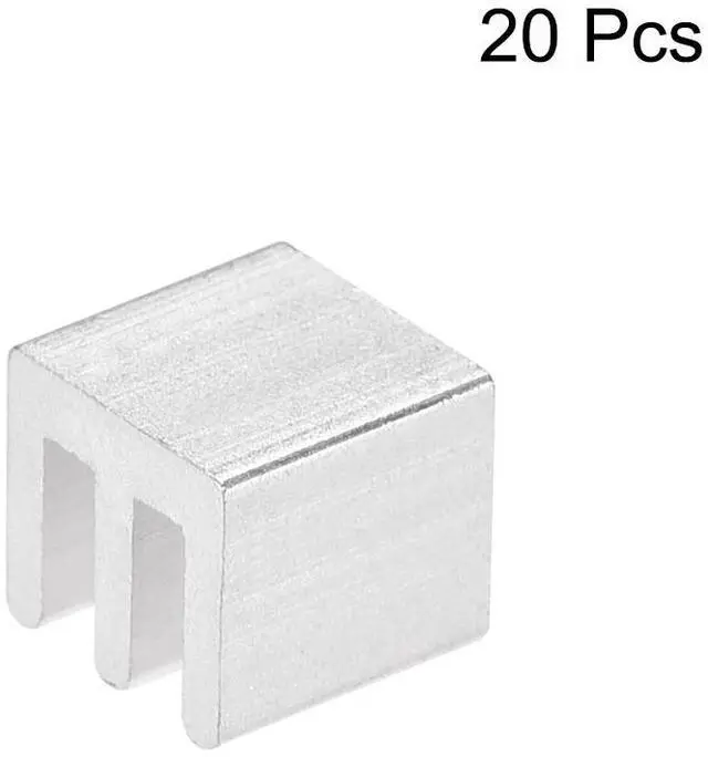 Alt view image 3 of 4 - Parallel Line Notch Heatsink for MOS GPU IC Chip Silver 8.5 x 8.5 x 8 mm 20pcs