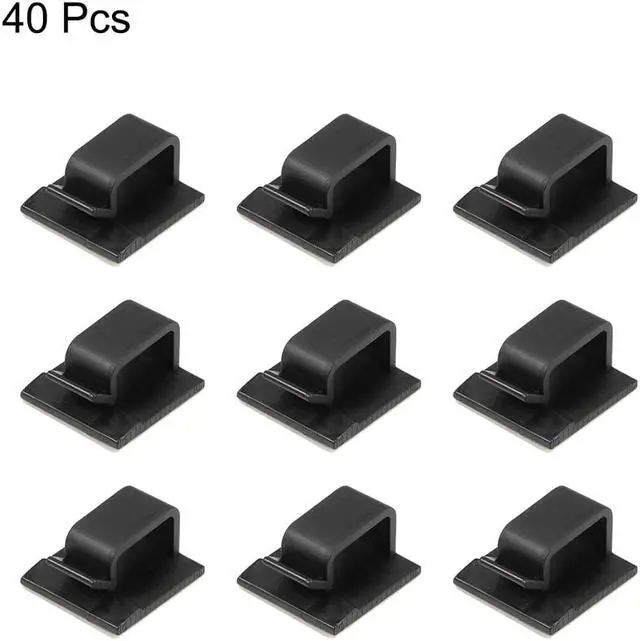 Alt view image 2 of 4 - Adhesive Cable Wire Clips Cable Organizer Holder for Car Office Home 21x19x12mm Black 40pcs