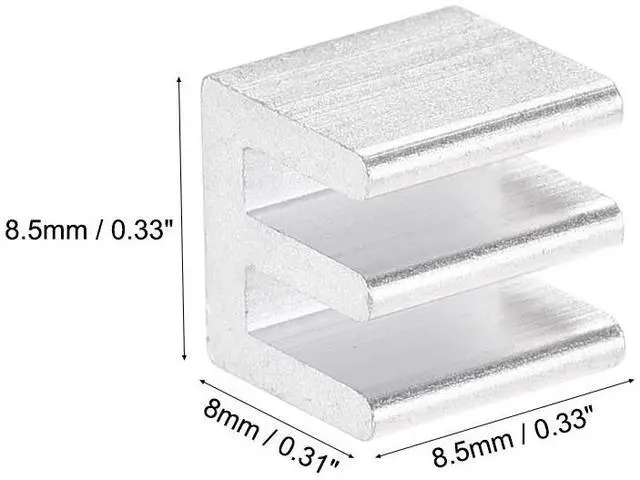 Alt view image 2 of 4 - Parallel Line Notch Heatsink for MOS GPU IC Chip Silver 8.5 x 8.5 x 8 mm 20pcs