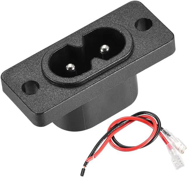 Main image of C8 Panel Mount Plug Adapter AC 250V 10A 2 Pins IEC Inlet Module Plug Power Connector Socket Straight with 2 Wire 2pcs