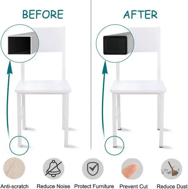 Alt view image 4 of 7 - 24pcs 20 x 40mm Plastic Rectangle Ribbed Tube Inserts End Cover Cap Furniture Chair Table Feet Floor Protector