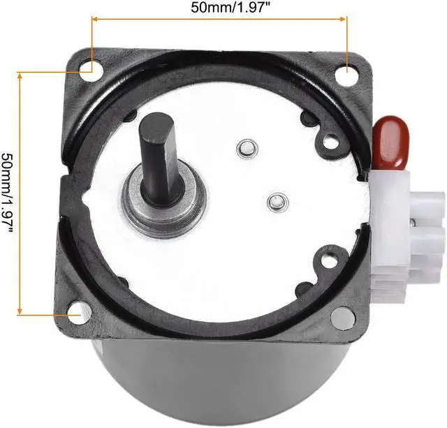 Alt view image 3 of 4 - AC 110V Electric Synchronous Motor Metal Gear Turntable CW/CCW 30RPM 50-60HZ 14W 7mm Dia Eccentric Shaft