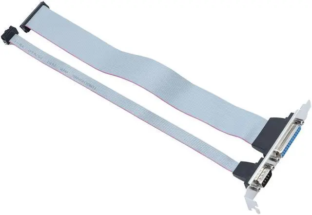 Alt view image 2 of 3 - DB25 to IDC 26p + DB 9 to IDC 10p Com Port Motherboard Cable Slot Panel