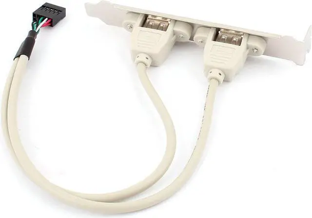 Alt view image 3 of 3 - 2 Pcs 2 Port USB 2.0 Motherboard Rear Panel Expansion Bracket Host Adapter