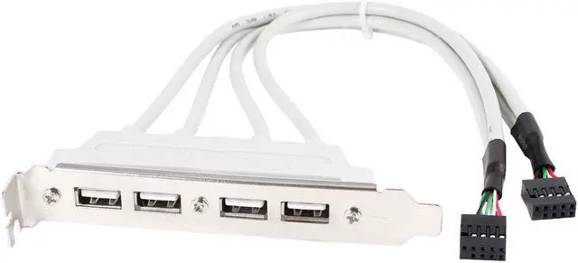 Main image of Low Profile Barcket Motherboard Header USB 2.0 Type A 4-Port Slot Plate Adapter