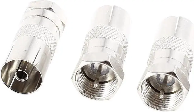 Main image of 3 Pcs F Type Male to TV PAL Female RF Antenna CATV FM Coaxial Adapter