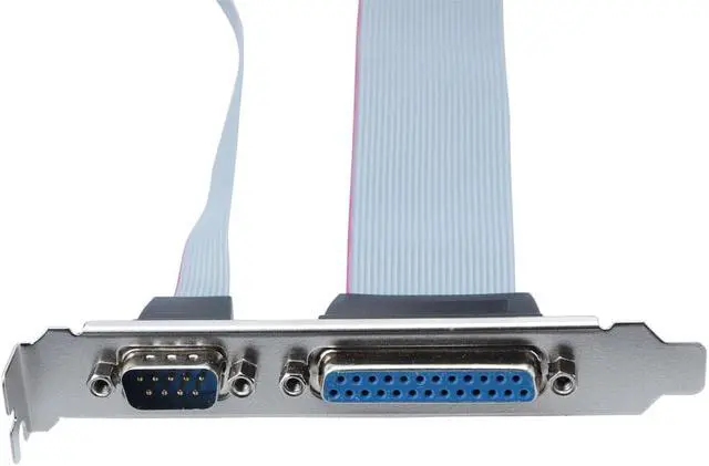 Alt view image 3 of 3 - DB25 to IDC 26p + DB 9 to IDC 10p Com Port Motherboard Cable Slot Panel