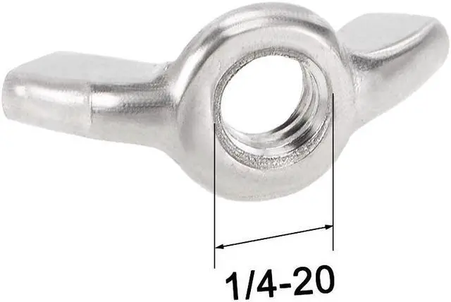 Alt view image 3 of 4 - 1/4"-20 Wing Nuts 304 Stainless Steel Hurricane Shutters Butterfly Nut Hand Twist Tighten Fasteners Parts 6pcs