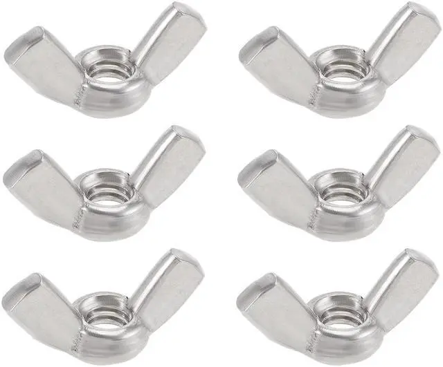 Main image of 1/4"-20 Wing Nuts 304 Stainless Steel Hurricane Shutters Butterfly Nut Hand Twist Tighten Fasteners Parts 6pcs