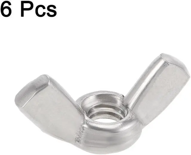 Alt view image 2 of 4 - 1/4"-20 Wing Nuts 304 Stainless Steel Hurricane Shutters Butterfly Nut Hand Twist Tighten Fasteners Parts 6pcs