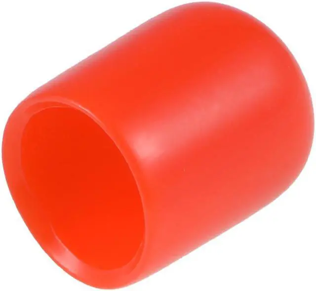 Main image of 20pcs Rubber End Caps 3/8"(9.5mm) ID Vinyl Round End Cap Cover Screw Thread Protectors Red