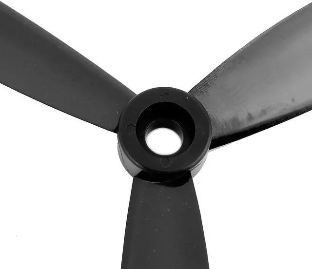 Alt view image 3 of 5 - 3Pcs 6x4.5 Inches 3-Vane Electric RC Airplane CCW Propeller Black w Hole Adapter