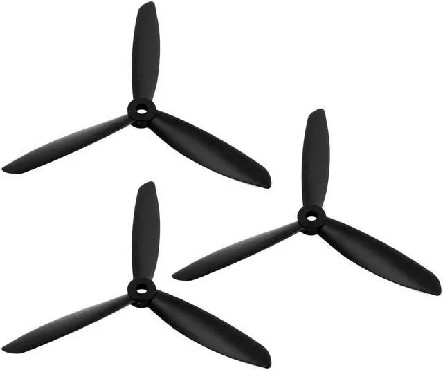 Main image of 3Pcs 6x4.5 Inches 3-Vane Electric RC Airplane CCW Propeller Black w Hole Adapter