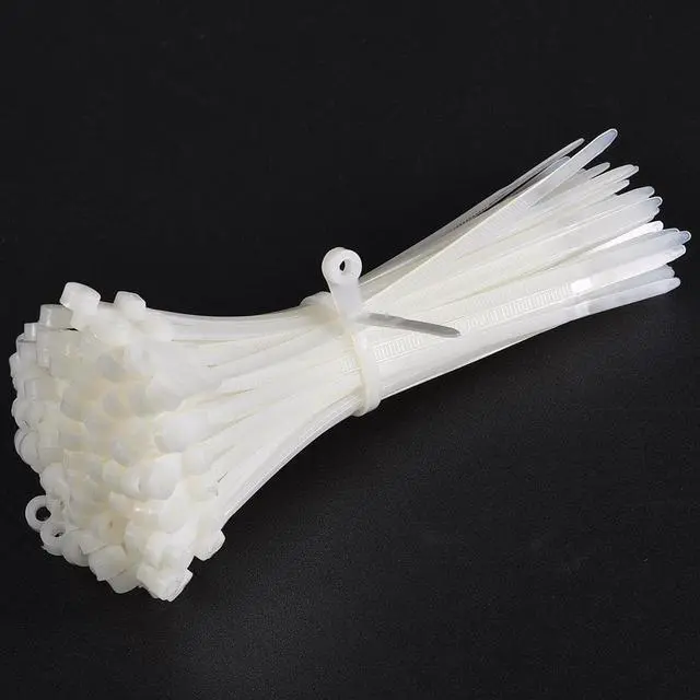 Alt view image 3 of 4 - Mount Head Cable Zip Ties 6 Inch Screw Hole Nylon Wire Strap White 50pcs