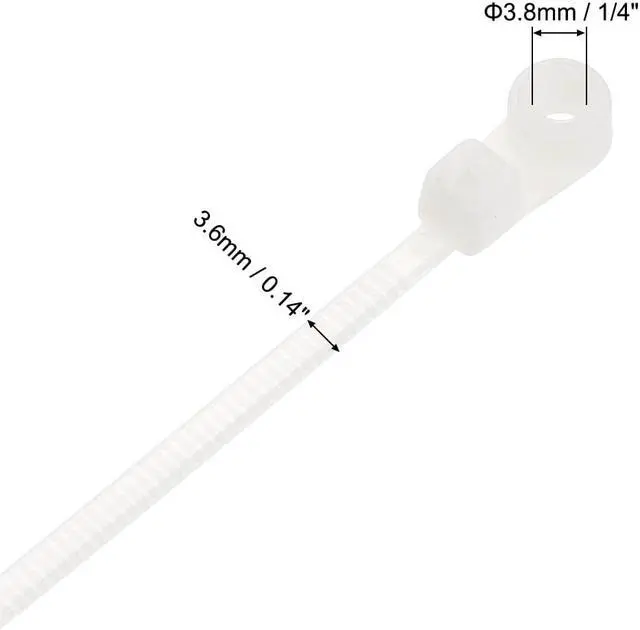 Alt view image 4 of 4 - Mount Head Cable Zip Ties 6 Inch Screw Hole Nylon Wire Strap White 50pcs