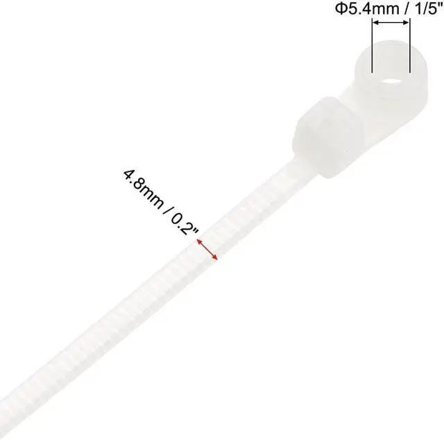 Alt view image 4 of 4 - Mount Head Cable Zip Ties 10 Inch Screw Hole Nylon Wire Strap White 120pcs