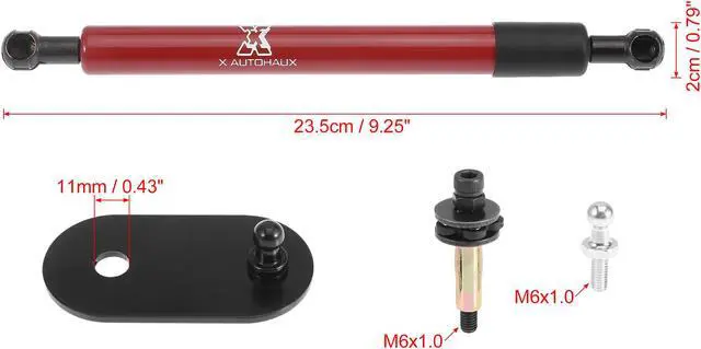 Alt view image 2 of 7 - Car Tailgate Lift Support Rear Gate Gas Struts Spring Red Set for Dodge for Ram 1500 2500 3500 2009-2018