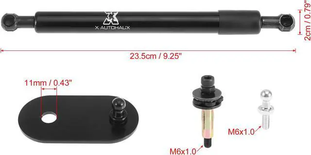 Alt view image 2 of 7 - Car Tailgate Lift Support Rear Gate Gas Struts Spring Black Set for Dodge for Ram 1500 2500 3500 2009-2018