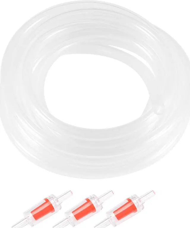 Main image of Silicone Tubing 4mm ID 6mm(1/4") OD 2.5m Aquarium Pump Air Hose Water Pipe Silicone Rubber Tube Clear with 3pcs Check Valves