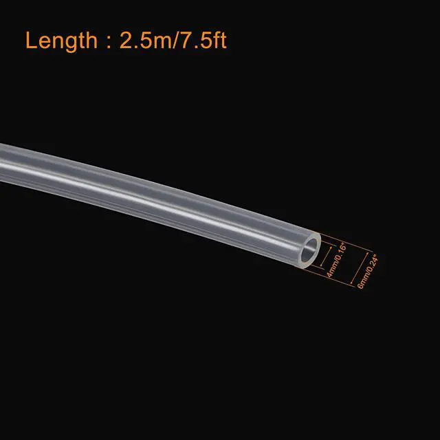 Alt view image 4 of 4 - Silicone Tubing 4mm ID 6mm(1/4") OD 2.5m Aquarium Pump Air Hose Water Pipe Silicone Rubber Tube Clear with 3pcs Check Valves