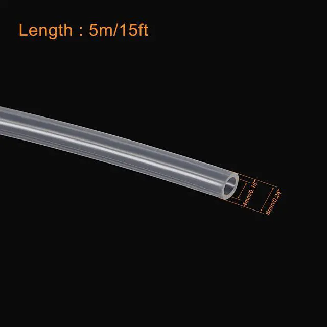 Alt view image 4 of 4 - Silicone Tubing 4mm ID 6mm(1/4") OD 5m Aquarium Pump Air Hose Water Pipe Clear with Black Check Valves