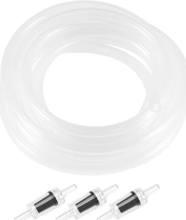 Main image of Silicone Tubing 4mm ID 6mm(1/4") OD 2.5m Aquarium Pump Air Hose Water Pipe Silicone Rubber Tube Clear with Check Valves