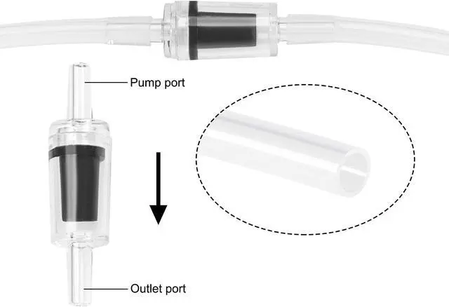 Alt view image 4 of 4 - Silicone Tubing 4mm ID 6mm(1/4") OD 10m Aquarium Pump Hose Rubber Tube Clear with Check Valves, Suction Cups, Connectors