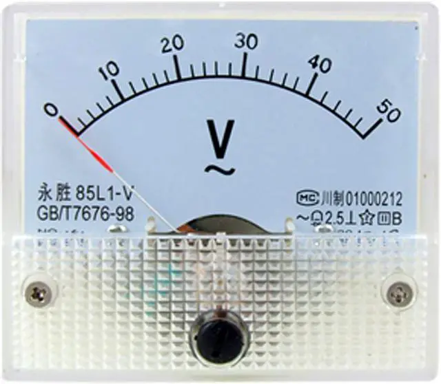 Main image of 85L1 AC 0-50V Rectangle Analog Panel Voltmeter Gauge